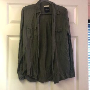Army green button down